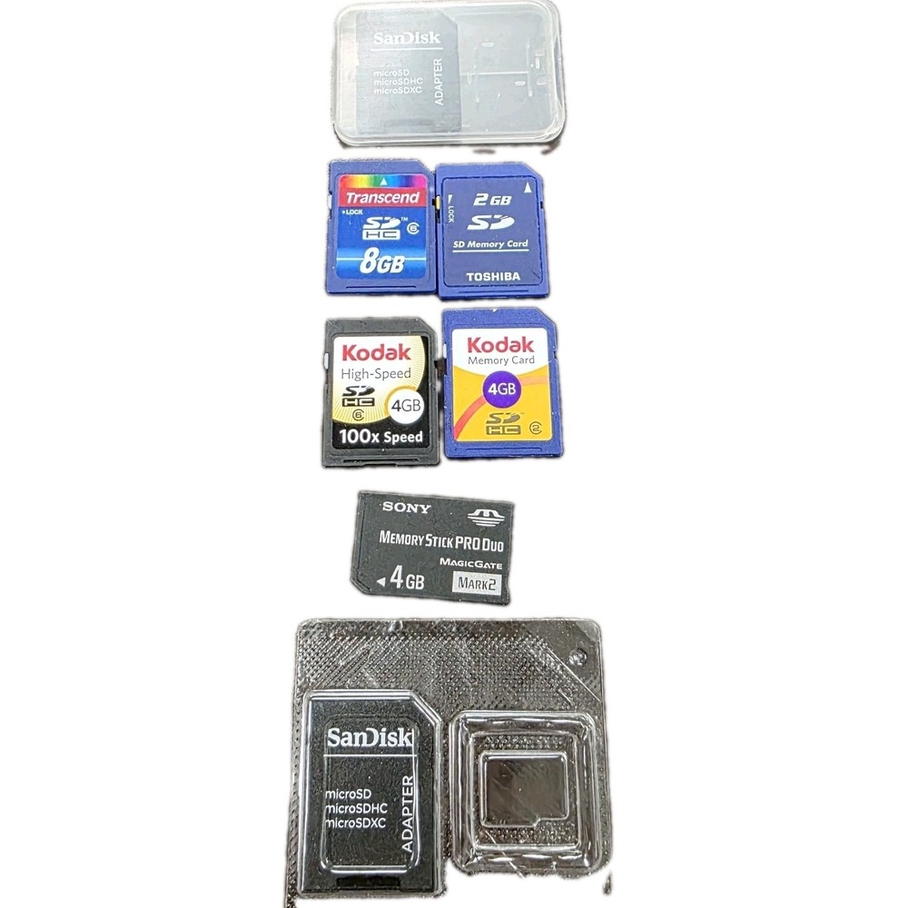 Mixed Lot of 7 SD Memory Cards 2GB-8GB Class 10 High Speed P2